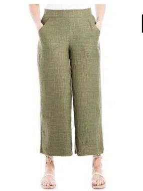 Max Studio Wide Leg  Pants in Olive Green